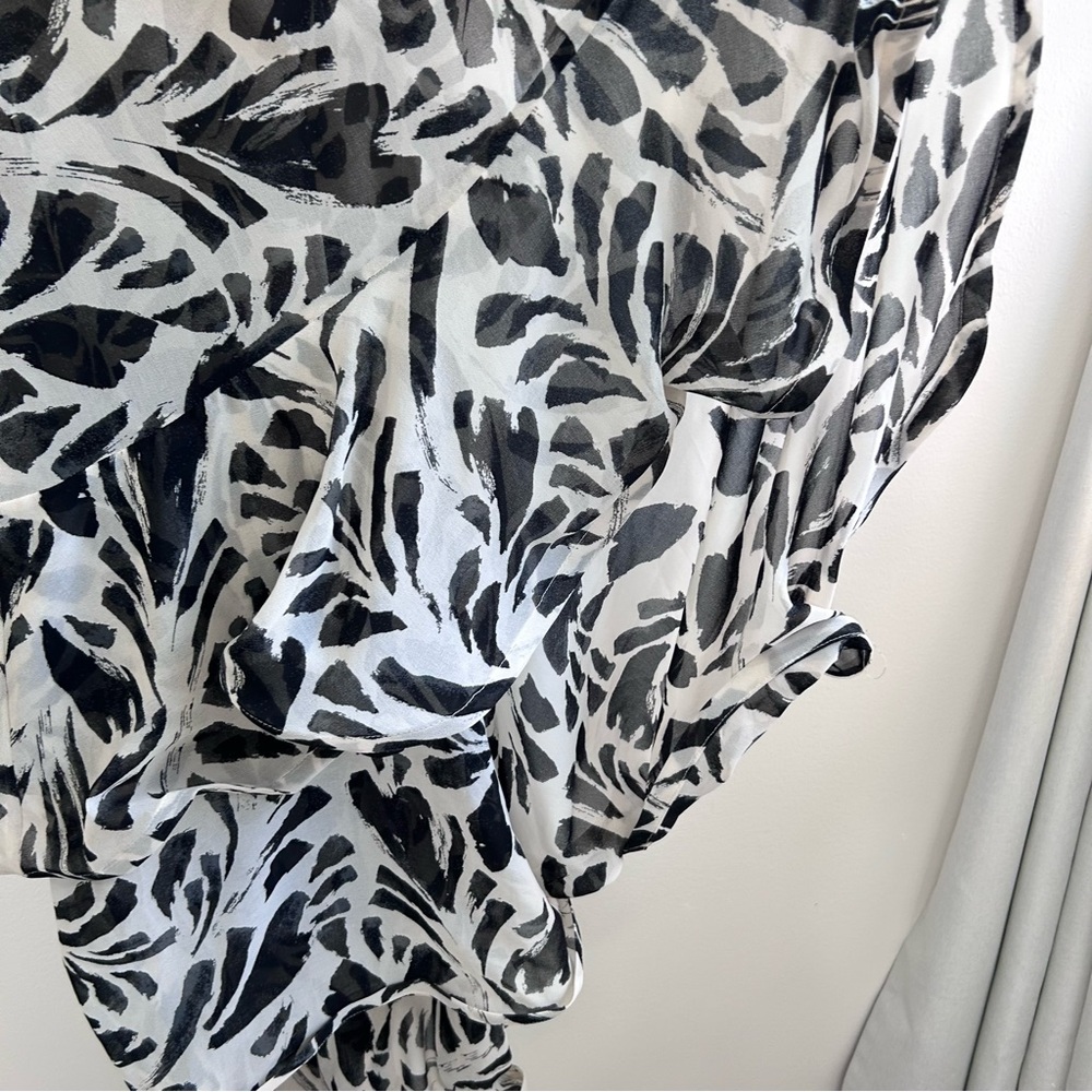 Alexis x Target Botanical One Shoulder Ruffle Maxi Dress Black Womens L - Picture 5 of 10